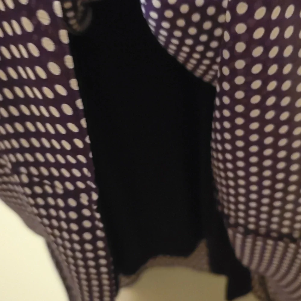 LIVERPOOL Polka‎ Dot Dress Purple and White Boho Women's 10
